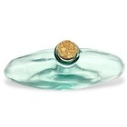 Mcm Aqua Blue Glass Bottle Original Cork Stopper 4 75    Sleek Fabulous Cool Euc