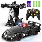 Transforming Remote Control Car Robot - 1 18 Scale Police Car  2 4ghz  Flashing