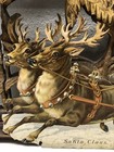 Victorian Die Cut Scrap - Santa On Sleigh W  Reindeer Gifts Tree Raphael Tuck L8