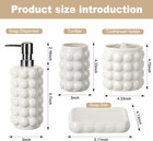 4 Piece Ceramic Bathroom Accessories Set    soap Dispenser toothbrush Holder