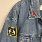 Vintage Eddie Bauer Denim Jacket Vespa Scooter Boys Piaggio Men   s Large Trucker