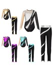 Kids Girls Outfits Training Set Long Sleeve Dancewear Gymnastic Unitard Dance