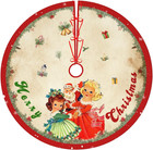 Vintage Christmas Tree Skirt Christmas Decorations - Red Vintage Style Xmas Tree