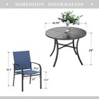 5 Piece Patio Dining Set Outdoor Table Chair Set Garden Furniture W  Round Table