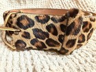 W  Kleinberg Womens Leopard Print Calf Hair Belt Gold Buckle Brown Size L