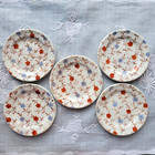 5 Pcs Antique 1891 Ridgways Rare Daisy Butter Pats Transferware Child s Plates