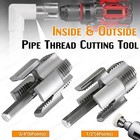 Integrated Internal   External Thread Cutting Tool Threader For 1 2  3 4  Pipe