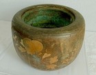 Japanese Antique Wooden Hibachi Makie Raden Art 