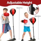 Adjustable - Height Punching Bag With Gloves - For 3  Kids  Training