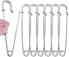 10pcs 10 1cm X 22mm Silvery Extra Large Heavy Duty Safety Pins-stainless Steel