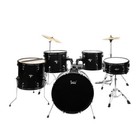Glarry 5 Pieces Full Size Adult Drum Set Cymbals Kit With Stool   Sticks Black