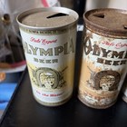 3  Olympia Pale Export 12oz 1  Flat Top Empty Top Opened Beer Cans