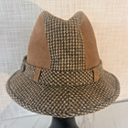 Dobbs Fedora Fifth Avenue New York Suede Wool Tweed Brown Fedora Hat Bxz