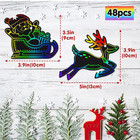 48 Pcs Christmas Scratch Art Ornaments  Christmas Crafts Kit Bulk For Kids Stock