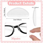 30 Pairs Glasses Nose Grips Non Slip soft Adhesive Glasses Anti Slip D-shaped   