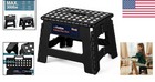 9 Inch Foldable Plastic Step Stool - Heavy Duty With Non-skid Feet  Black