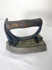Antique Sensible Sad Iron No 3 Nrs   Co Wood Handle Primitive Flat Iron