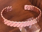 Twisted Design Pure Copper Magnetic Bracelet Arthritis Pain Therapy Energy Cuff