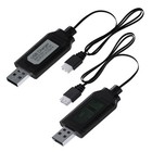 2 Pack Usb Charger Cable 7 4v Lipo Li-ion Battery Xh-3p For Rc Drone By Mmobiel
