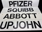Vintage Pharmacy Drug Store Signs Pharmaceutical Brands Display Lot Of 6 Plastic