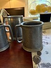 Vintage Set Of 3 Pewter Beer Mugs  Stein 4    And 4 5   