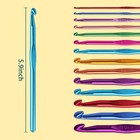 14pcs Aluminum Crochet Hooks Knitting Needles Craft Yarn 2 0mm 2 5mm 3 0mm 3 5mm