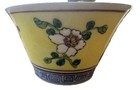 Antique 1900   s Chinese Famille Jaune Yellow Floral Porcelain Bowl