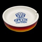 Vintage Walt Disney World Epcot Souvenir Ashtray Striped Retro Ceramic Japan