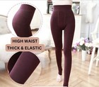 3 Women Thermal Leggings Warm Winter Elastic Fleece Thick Legging Beige Wine Blk
