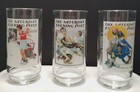 Arby s Norman Rockwell Saturday Evening Post Glasses Set 3 Spooners Champ 1987