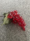 Vintage Lucite Grape Cluster Faceted 5  Red Mcm Mid Century Modern Home Decor 
