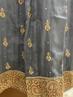 Luxury Gray Kaftan Dress Gold Hand Embroidered Thobe Maxi Gown