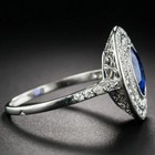 Antique Edwardian Style Lab Created Diamond Cocktail Engagement 14k Gold Fn Ring