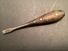 Antique Miniature 3 7 8  Germany Stamp Perfect Handle Old Split Wood Screwdriver