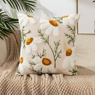 18x18 Inch Throw Pillow Cover Flower Embroidered Cushion Cover Sofa Pillows Case