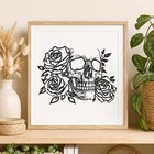 Skull And Roses Large Reusable Wall Stencil For Painting Diy Home Decor Template