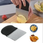 Stainless Steel French Fry Cutter Potato Vegetable Wave Crinkle Cut Knife
