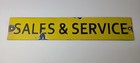 Vintage Sales   Service Porcelain Sign - Double Sided Mid Century Gas Pump Sign