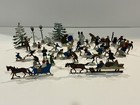Vintage Heinrichsen German Flat Lead Figures 30 Piece Lot With Box