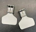 Nash Leather Mushroom Strap Buckles   2 Pack White   Ice Hockey Goalie Leg Pads