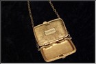 Vtg 1970   s Estee Lauder  Love Note Solid Perfume Clutch Purse Compact Necklace