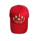 Amiri 2026 Red Trucker Hat Embroidered Logo La Mesh Back Baseball Cap Unisex