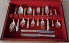 Vintage Wm Rogers Beloved Silverplate Flatware Set 65 Pc With Wood Case