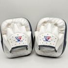 Winning Cm-10 Curved Focus Mitts Custom White Silver Navy Punching Mitt Used