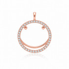 Gold Plated Open Circle Pendant 925 Sterling Silver Necklace For Women