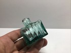 Antique Aqua Burst Top Double Pen Rest Inkwell 