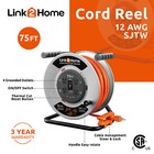 Link2home 75 Ft Contractor-grade Heavy-duty High-visibility Power Reel Extension