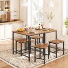 Hoobro 3-piece Industrial Dining Table Set  Kitchen Table  Space Saving Dinette