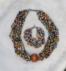 Antique African Trade Bead Set Phenolic Resin Amber Bakelite Collar   Bracelet 