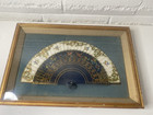 Vintage Antique 18th Or 19th Century Hand Fan Framed 18x12inches